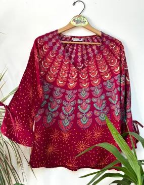 INDIAN RED STARSHINE MANDALA TUNIC / TOP