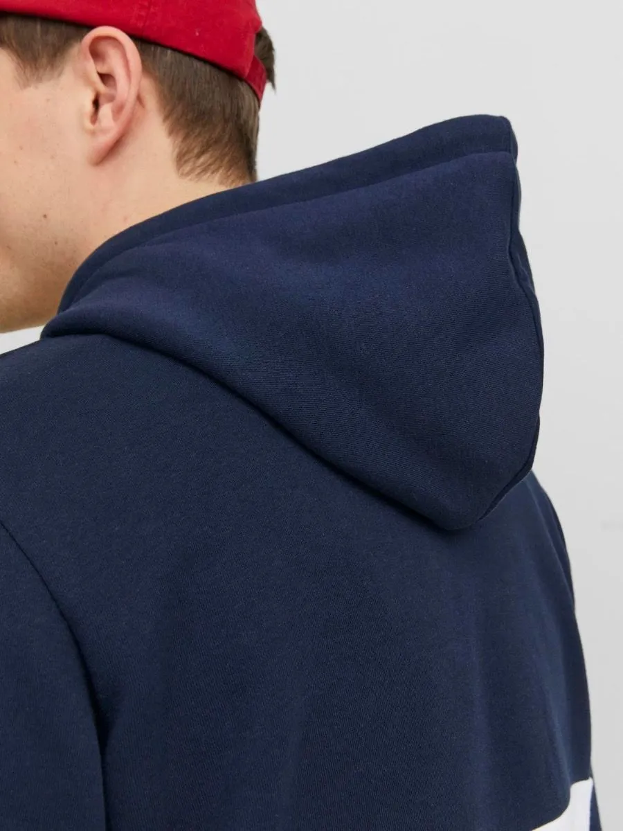 Jack & Jones Blocking Logo Hooded Sweatshirts Navy Blazer