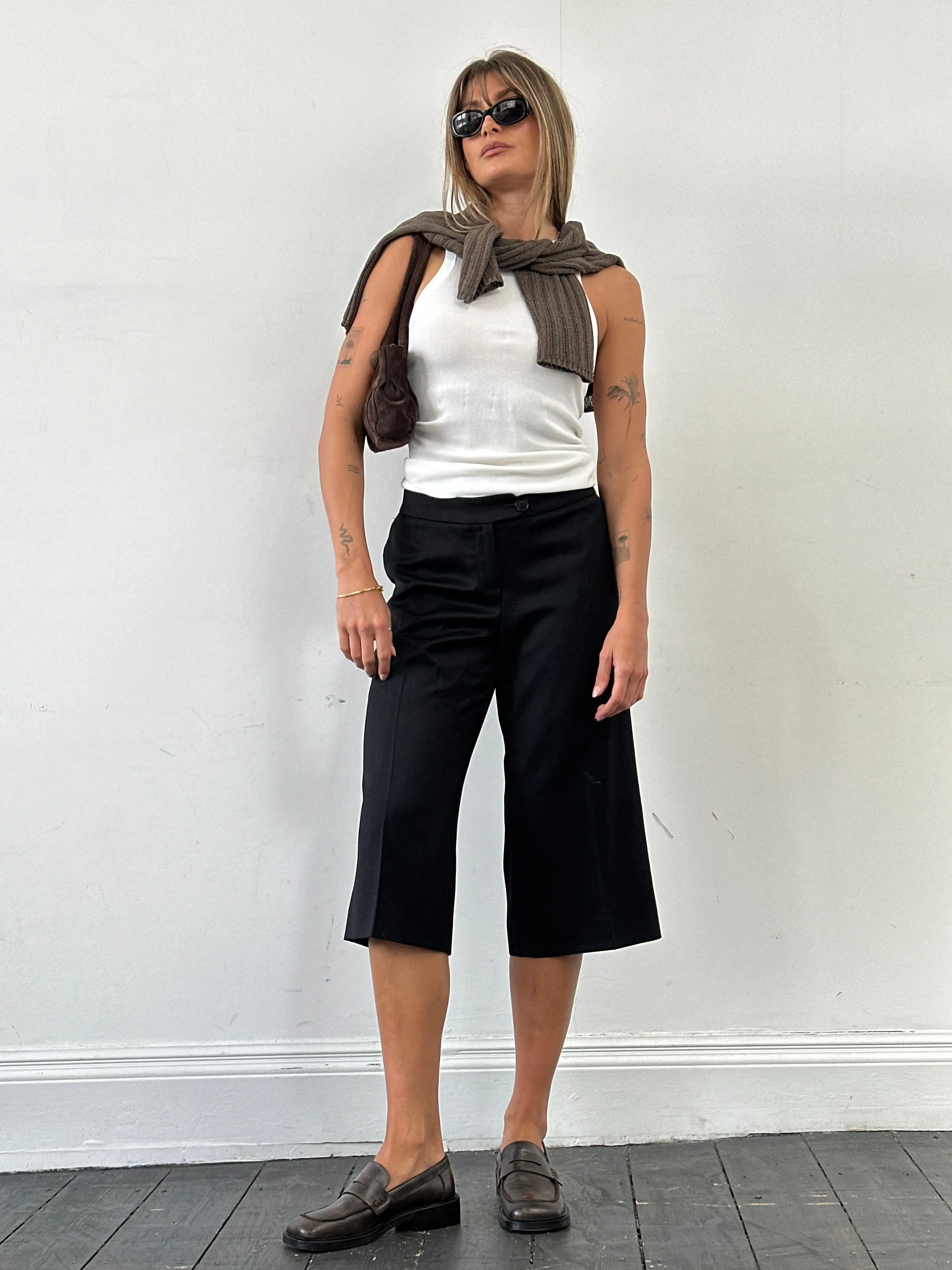 Jaeger Pure Wool Low Waist Straight Leg Culottes - W34