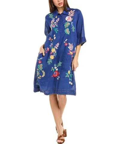 Johnny Was Henley Kimono Sleeve Dress