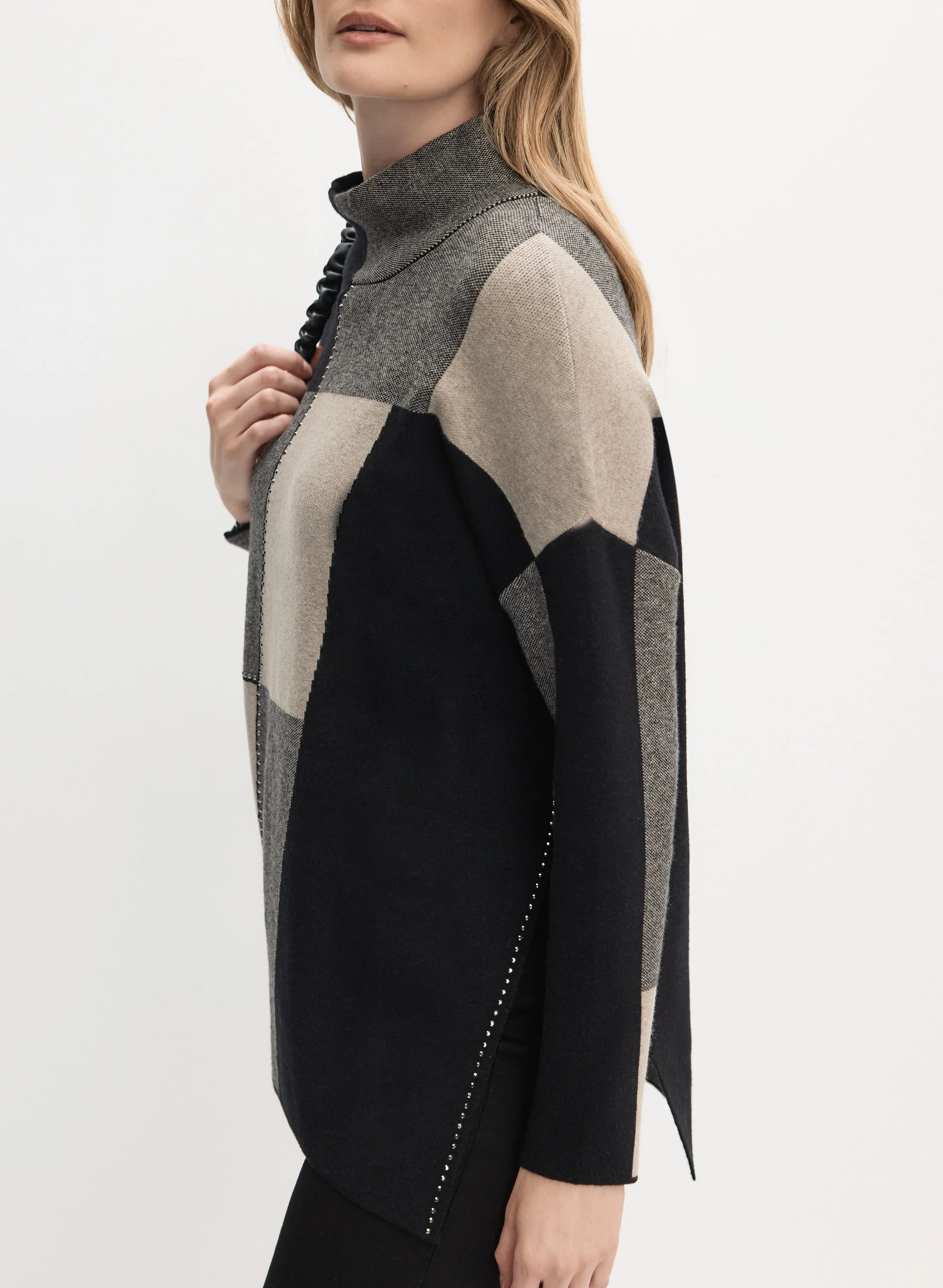 Joseph Ribkoff - Mock Neck Colour Block Sweater