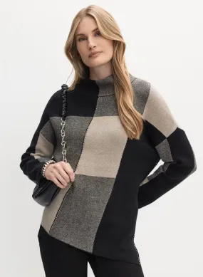 Joseph Ribkoff - Mock Neck Colour Block Sweater