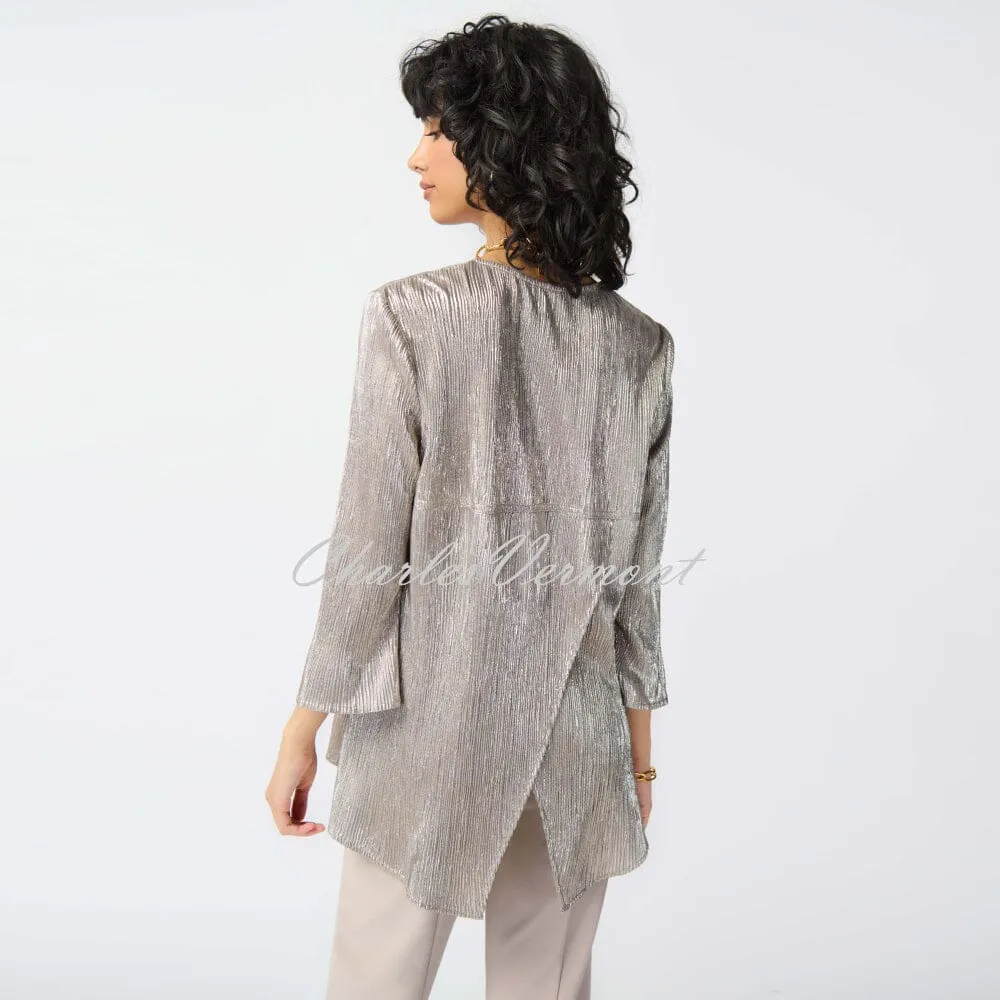 Joseph Ribkoff Shimmer V-neck Zip Tunic Top - Style 241237