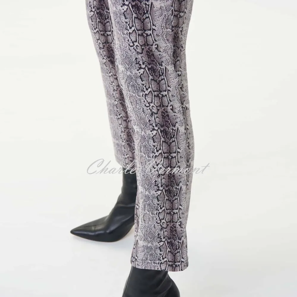 Joseph Ribkoff Snakeskin Print Trouser - Style 223172 (Beige / Black)