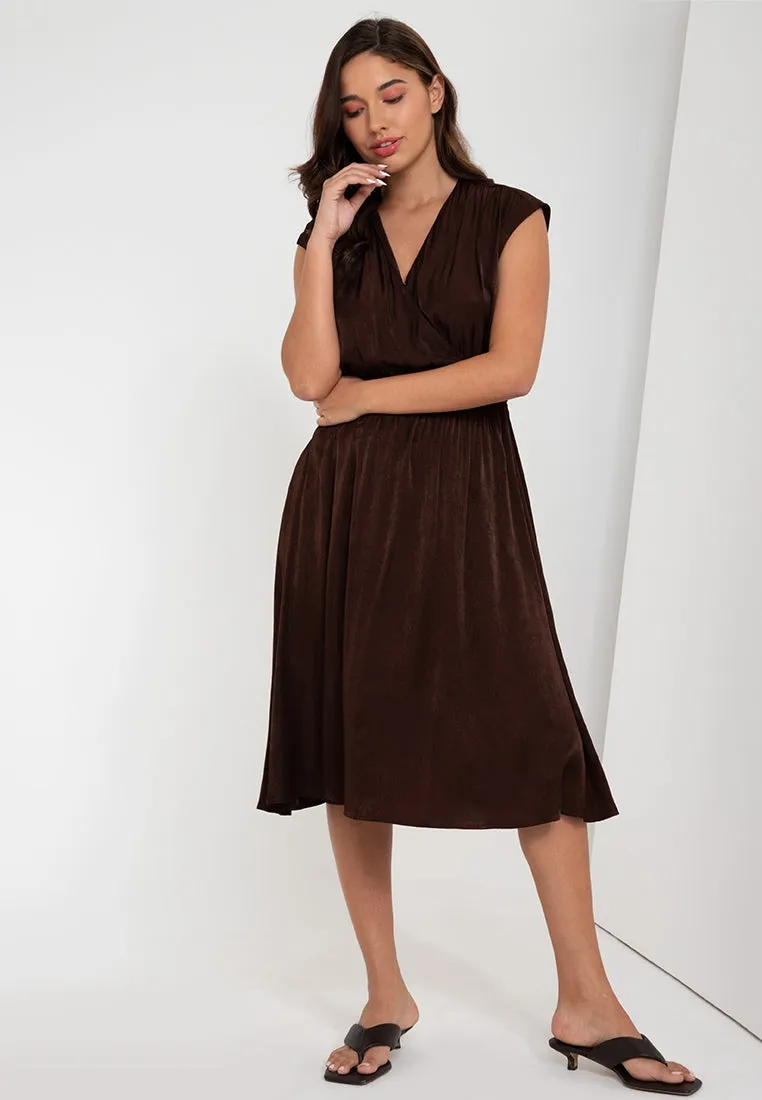 KALIE WRAP MIDI DRESS