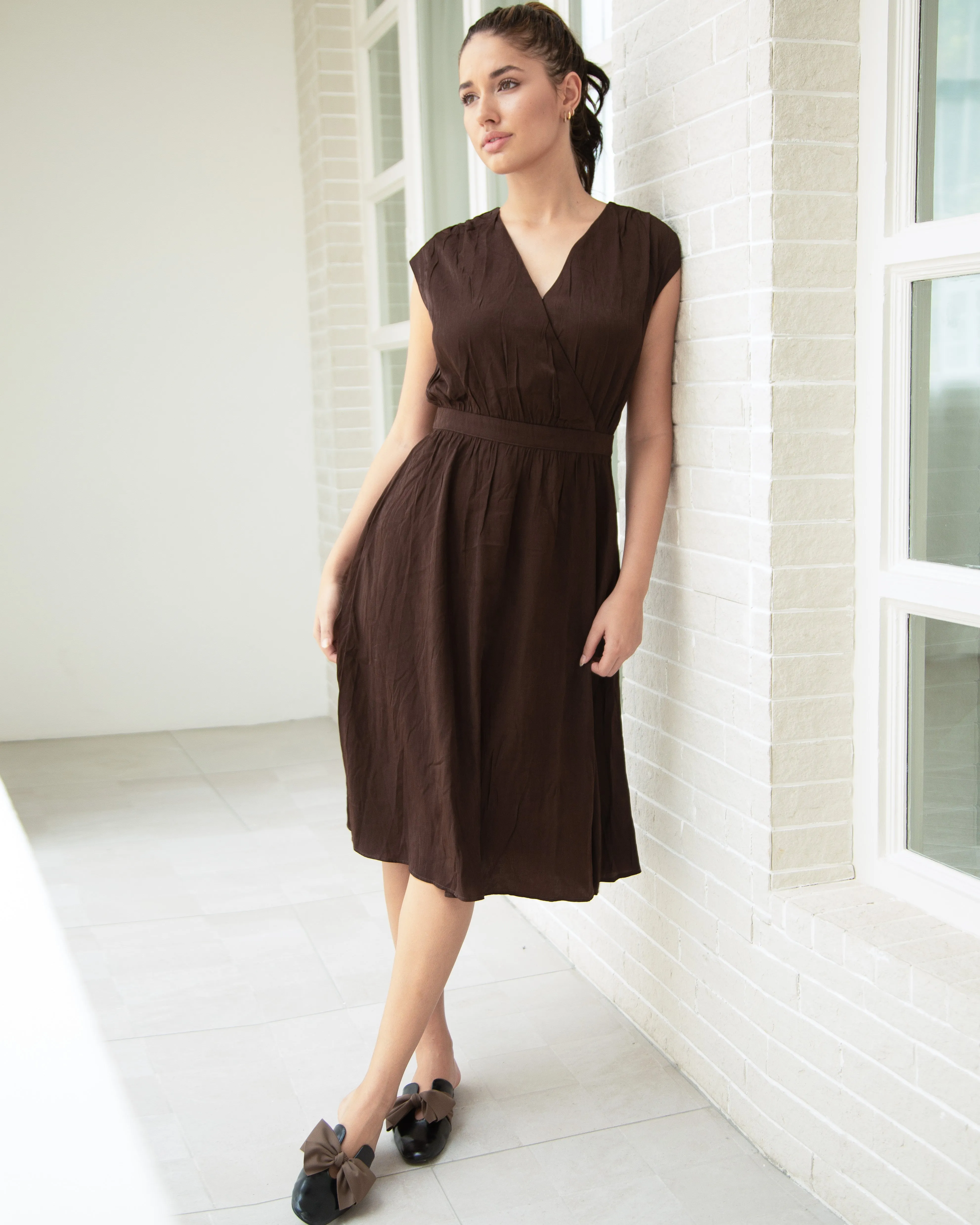 KALIE WRAP MIDI DRESS