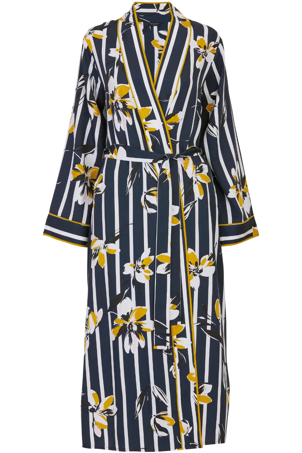 Knightsbridge Floral Stripe Print Dressing Gown