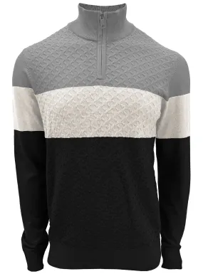 LUC|Cashmere like Quarter zip long-sleeve Sweater||LUC|Pull à manches longues avec fermeture éclair quart de tour, effet cachemi