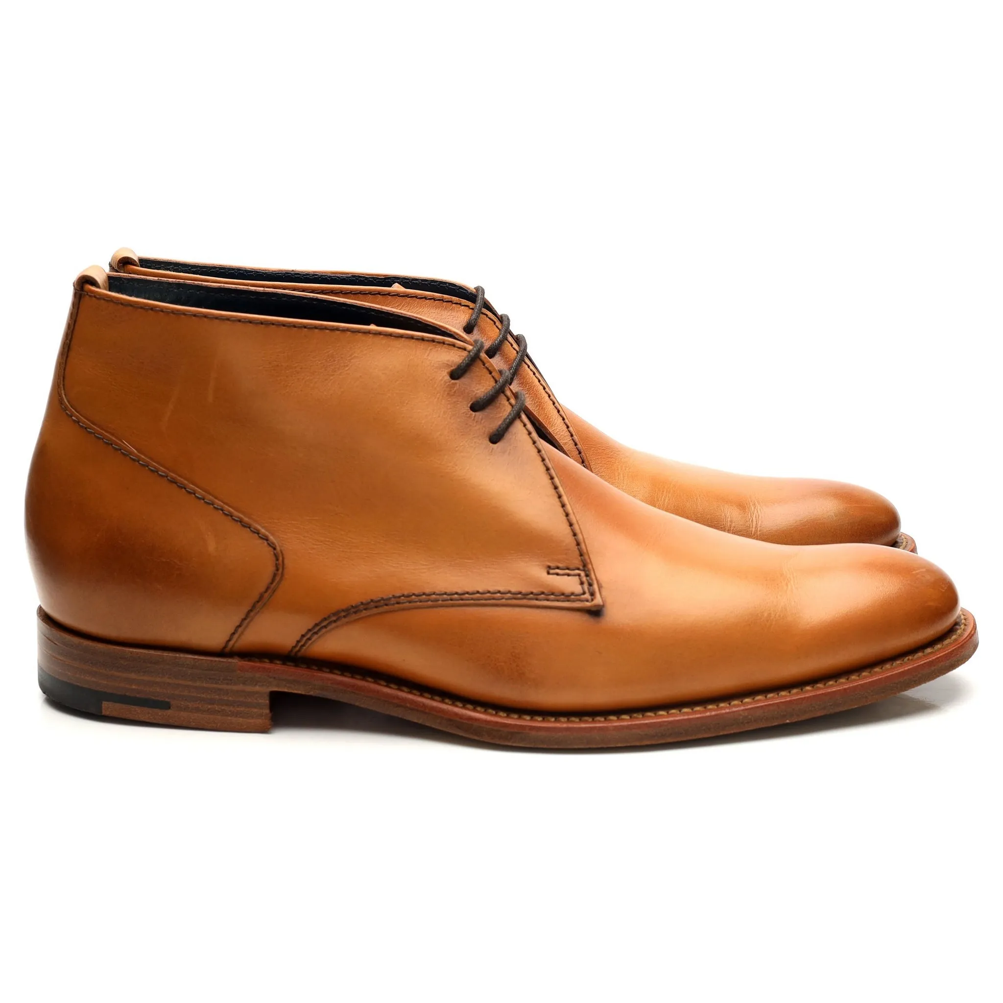 'Lucius' Tan Brown Leather Chukka Boots UK 7 F