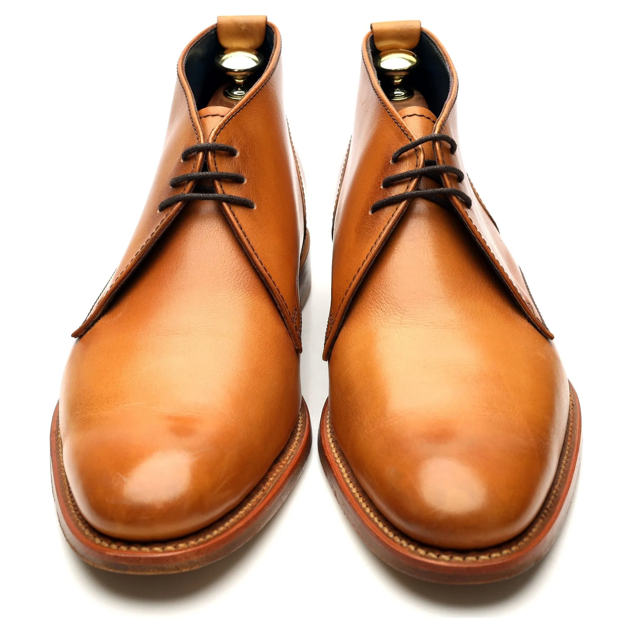 'Lucius' Tan Brown Leather Chukka Boots UK 7 F