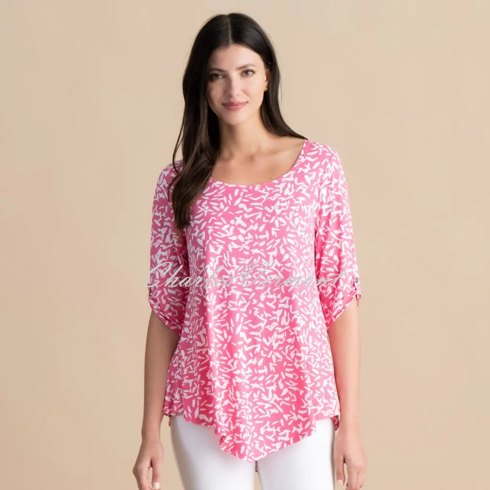 Marble Tunic Top - Style 6954-194 (Pink / White)