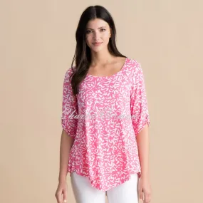 Marble Tunic Top - Style 6954-194 (Pink / White)