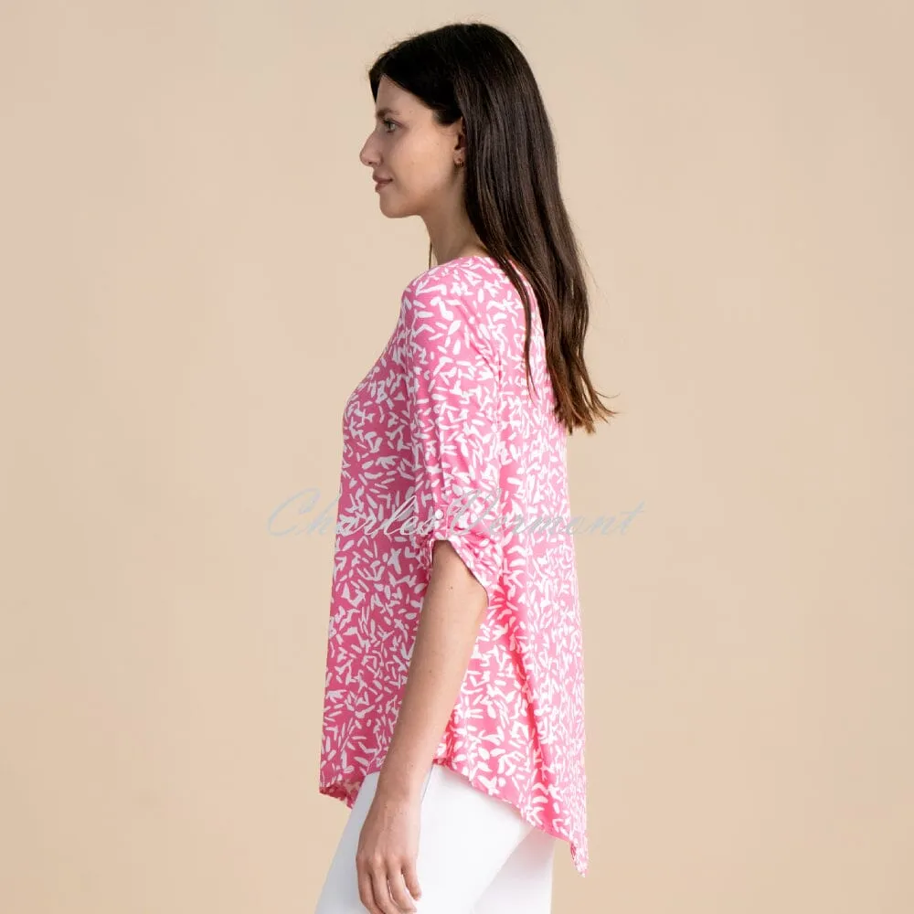 Marble Tunic Top - Style 6954-194 (Pink / White)