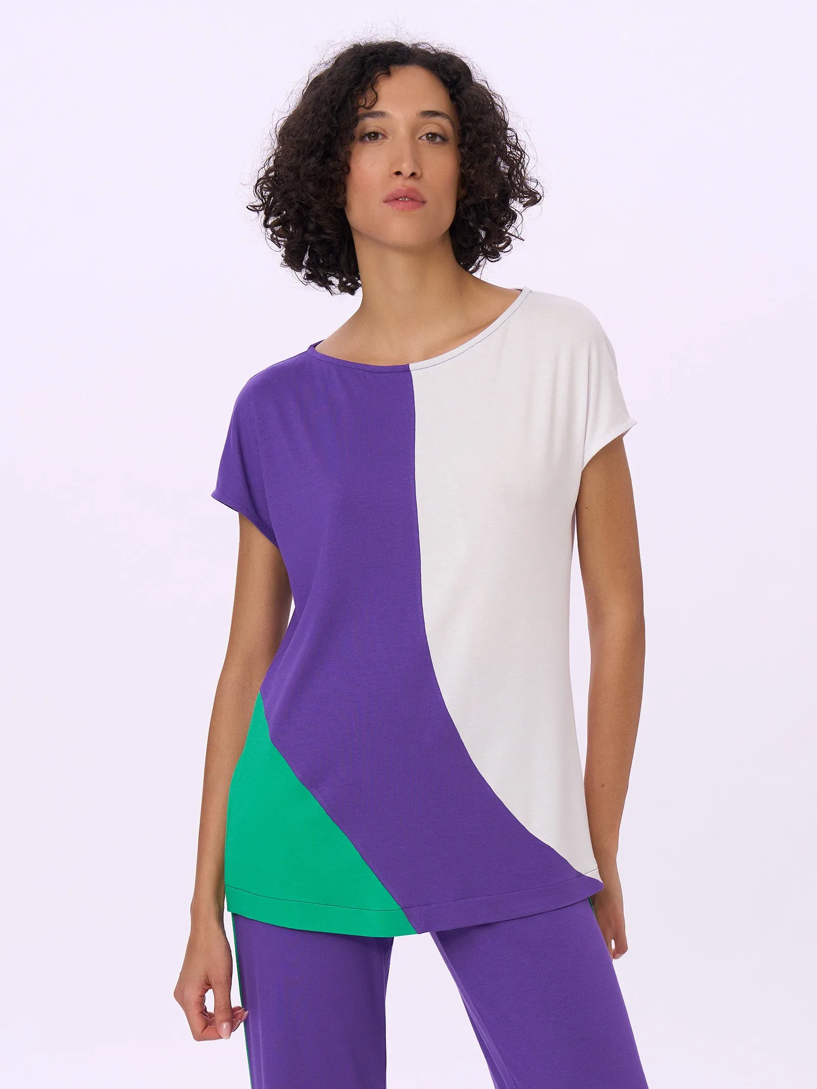 Maxi T-shirt multicolor in Viscosa Summer - Fant. Nugget Gold