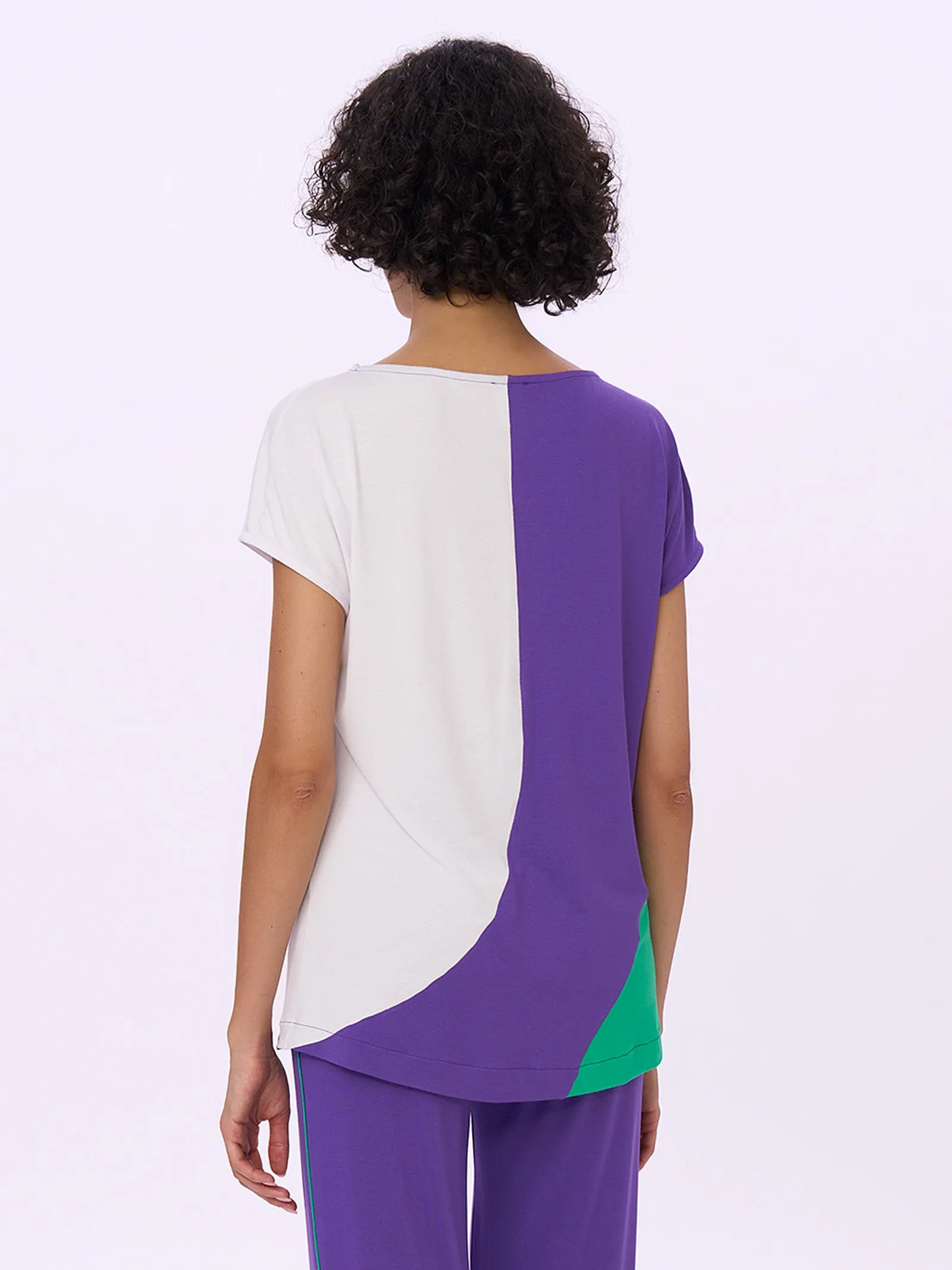 Maxi T-shirt multicolor in Viscosa Summer - Fant. Nugget Gold