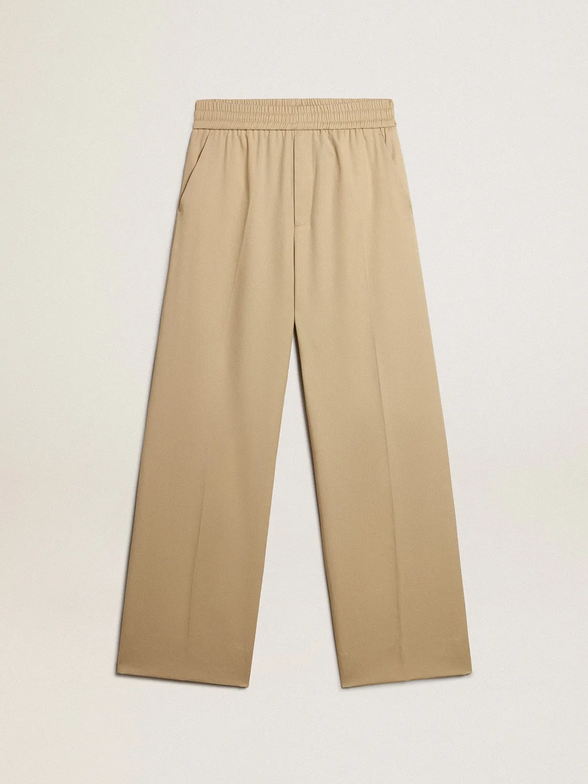 Men’s sand-colored joggers with pocket on the back