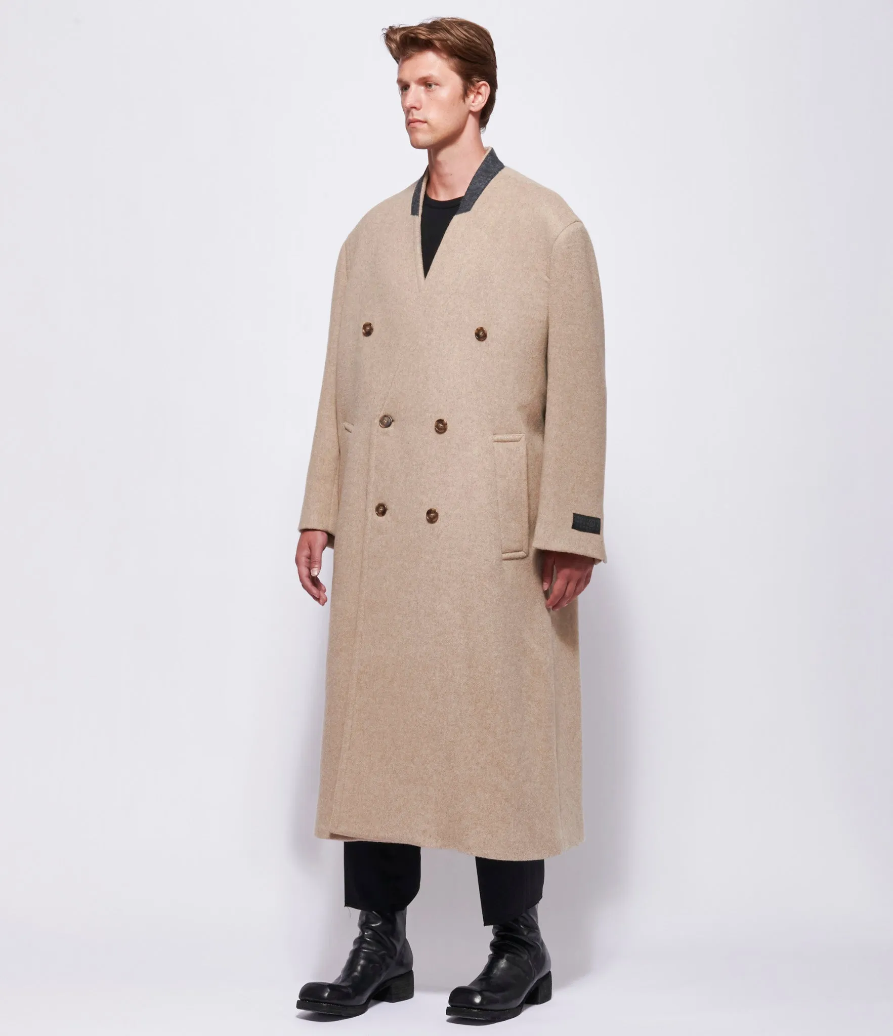 MM6 Maison Margiela Mens Beige Long Coat