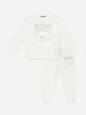 Moschino Baby Teddy Logo Tracksuit in Ivory