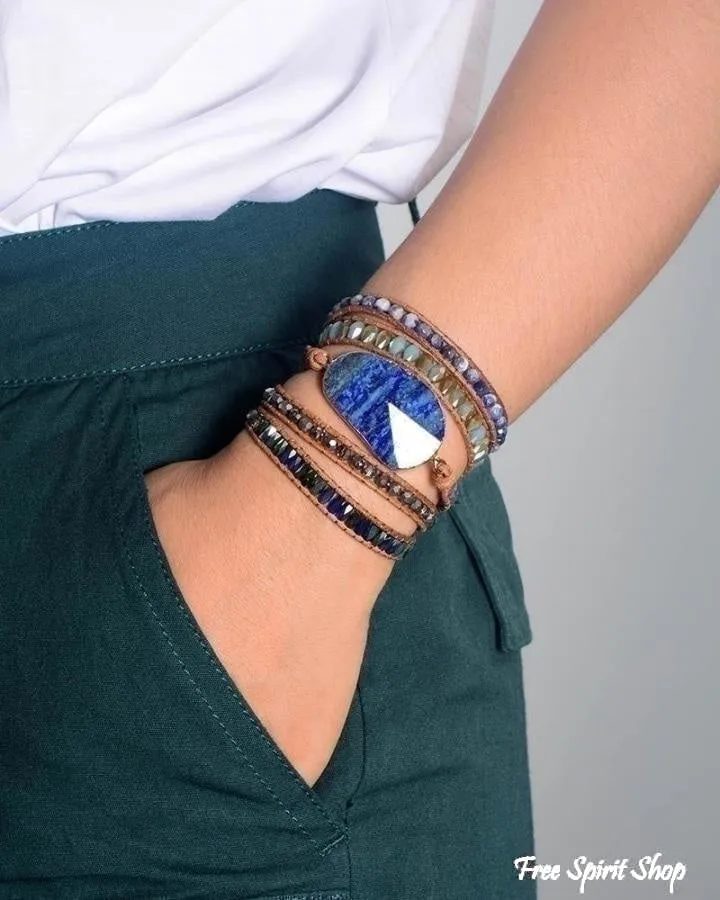 Natural Lapis Lazuli & Sodalite Wrap Bracelet