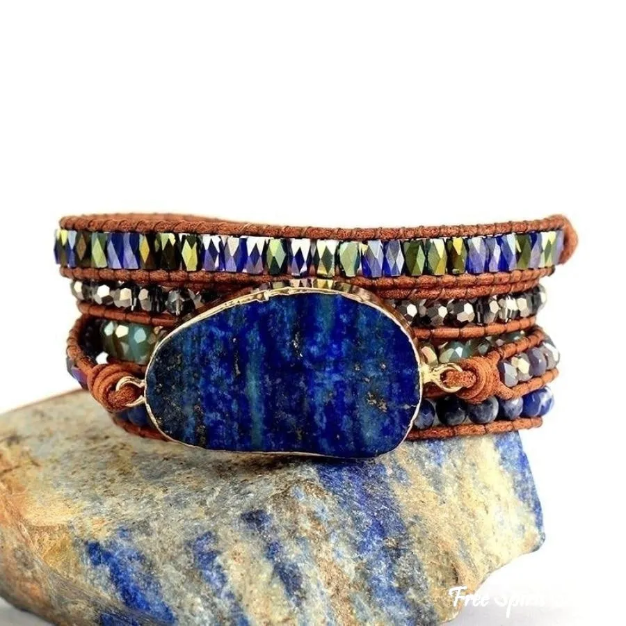 Natural Lapis Lazuli & Sodalite Wrap Bracelet