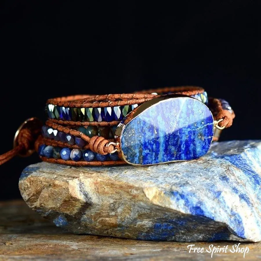 Natural Lapis Lazuli & Sodalite Wrap Bracelet