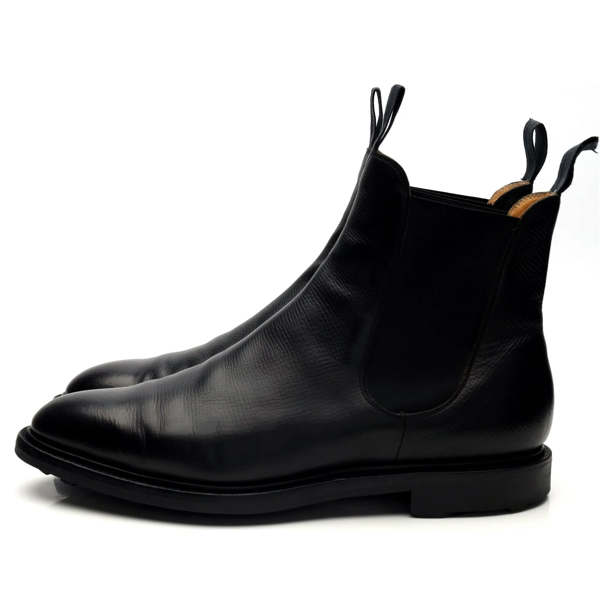 'Newmarket' Black Leather Chelsea Boots UK 8.5 E