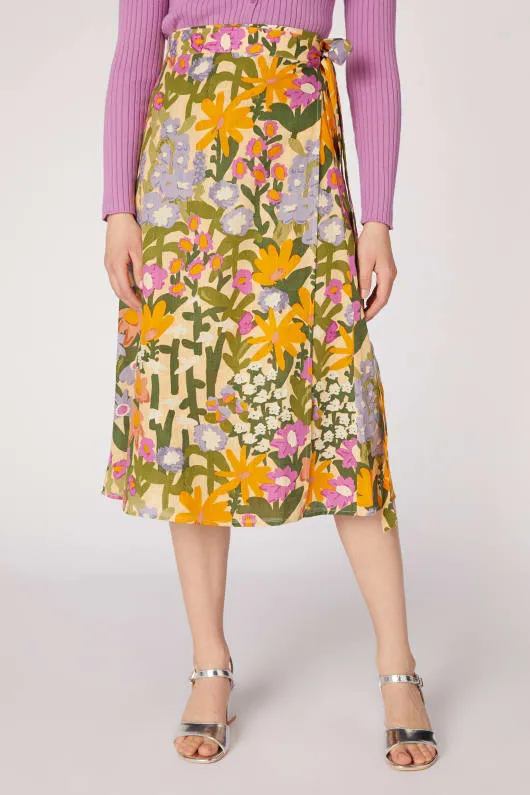 Painted Garden Wrap Skirt