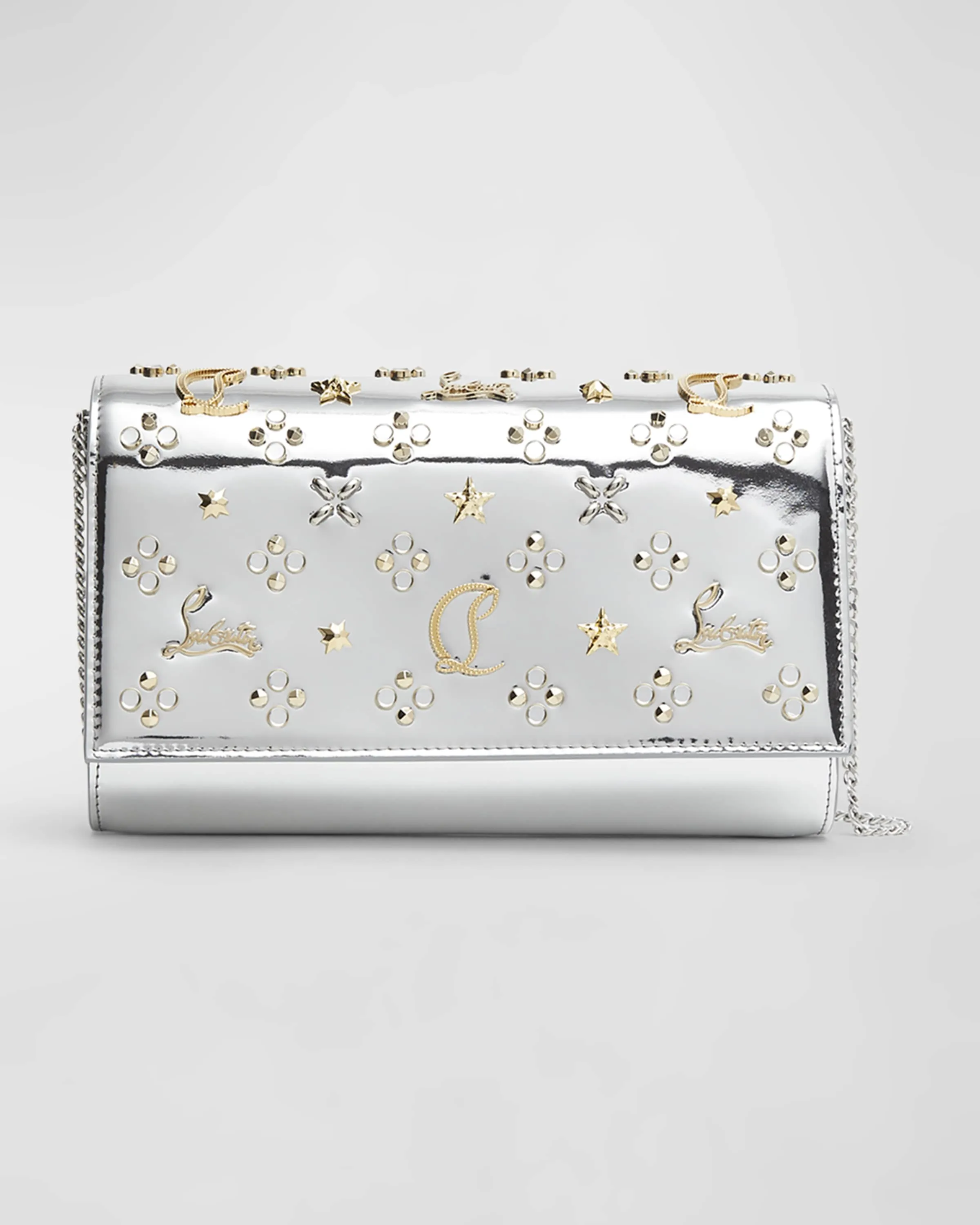 Paloma Loubinthesky Metallic Leather Clutch Bag