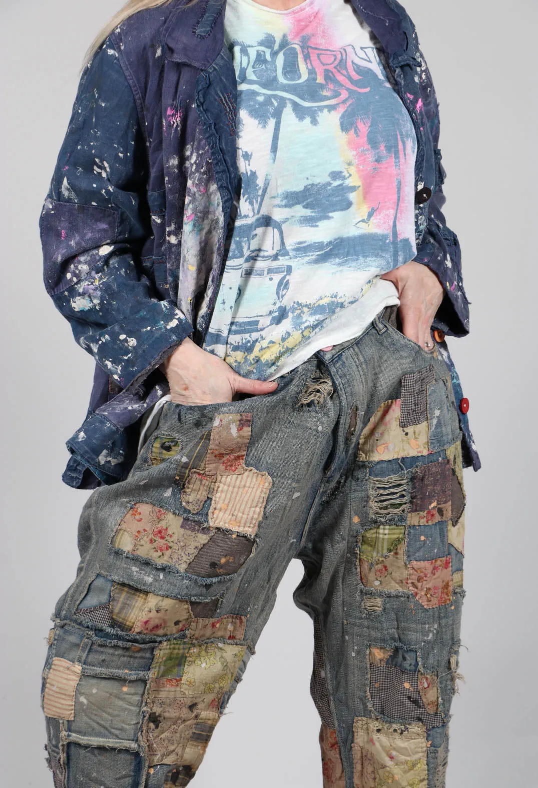 Patchwork Crossroads Denims in Washed Indigo