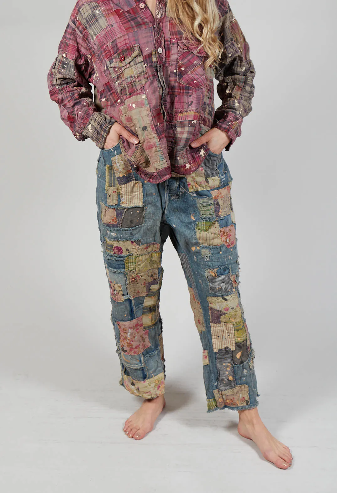 Patchwork Crossroads Denims in Washed Indigo