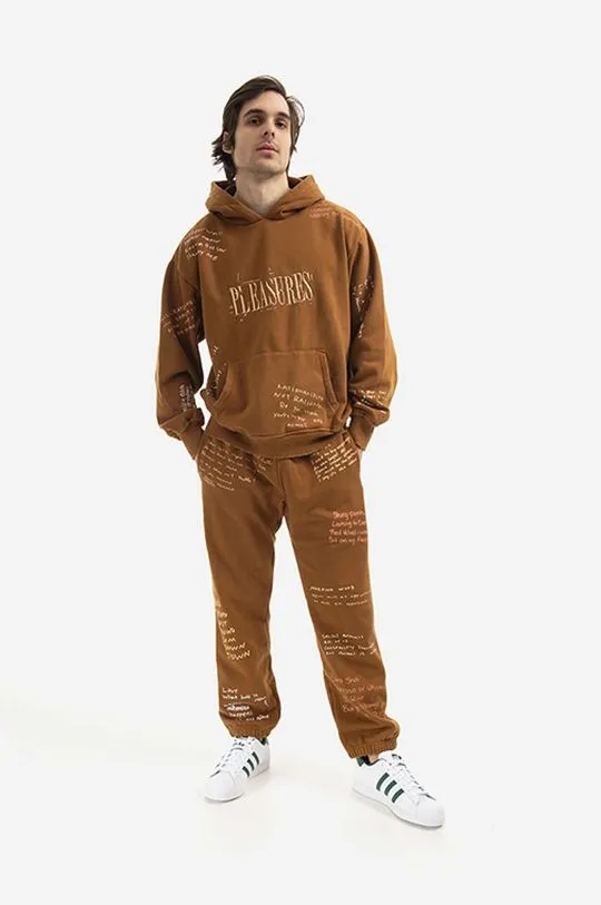 PLEASURES joggers brown color Pleasures Remote Sweat Pant P21W026-BLACK