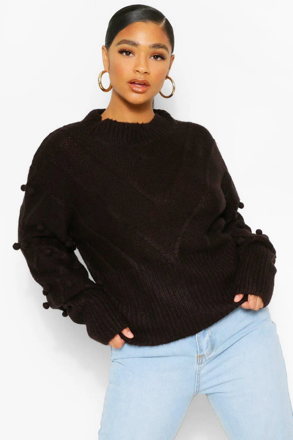 Plus Pom Pom Detail Sweater