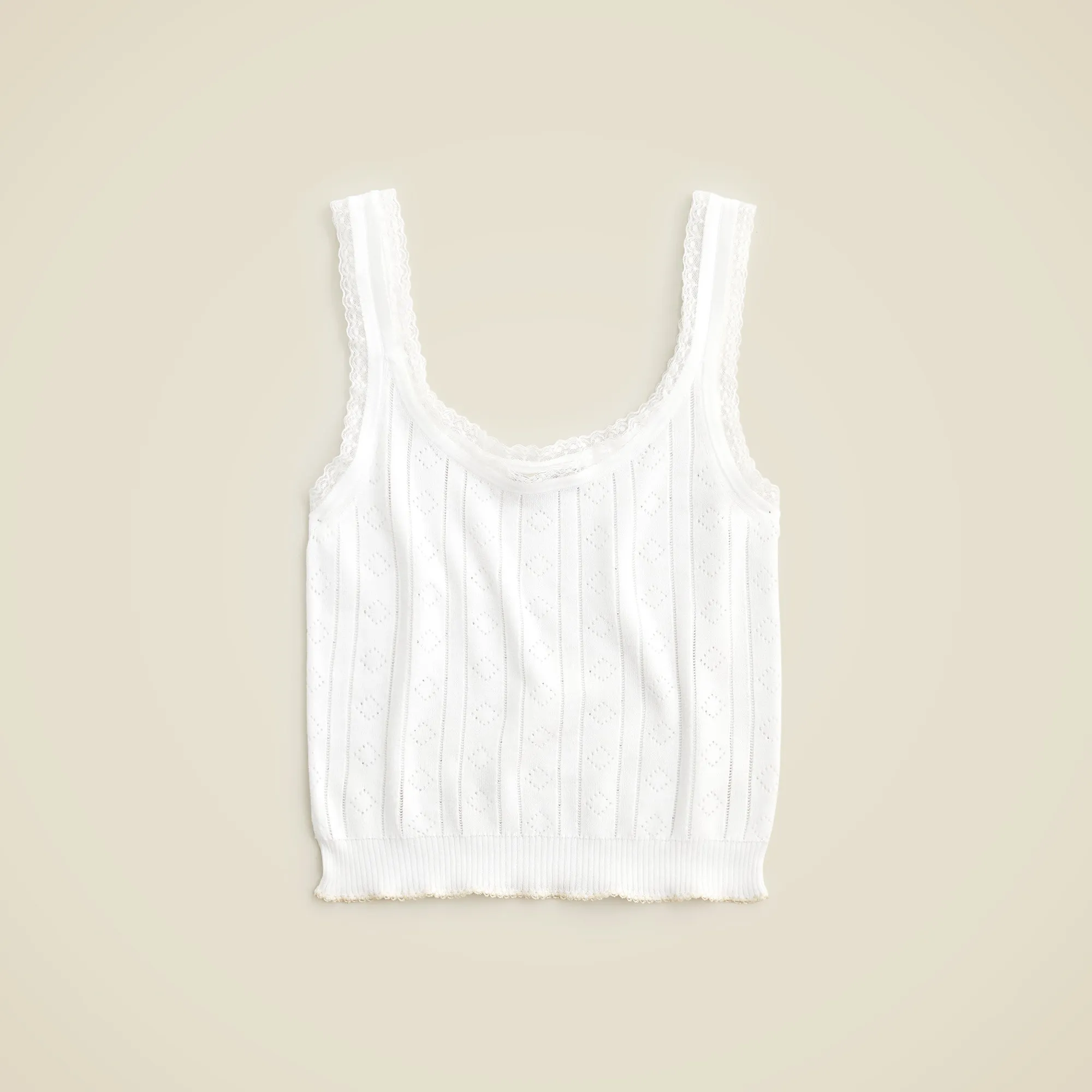 Pointelle sweater-tank in premium ultrafine cotton