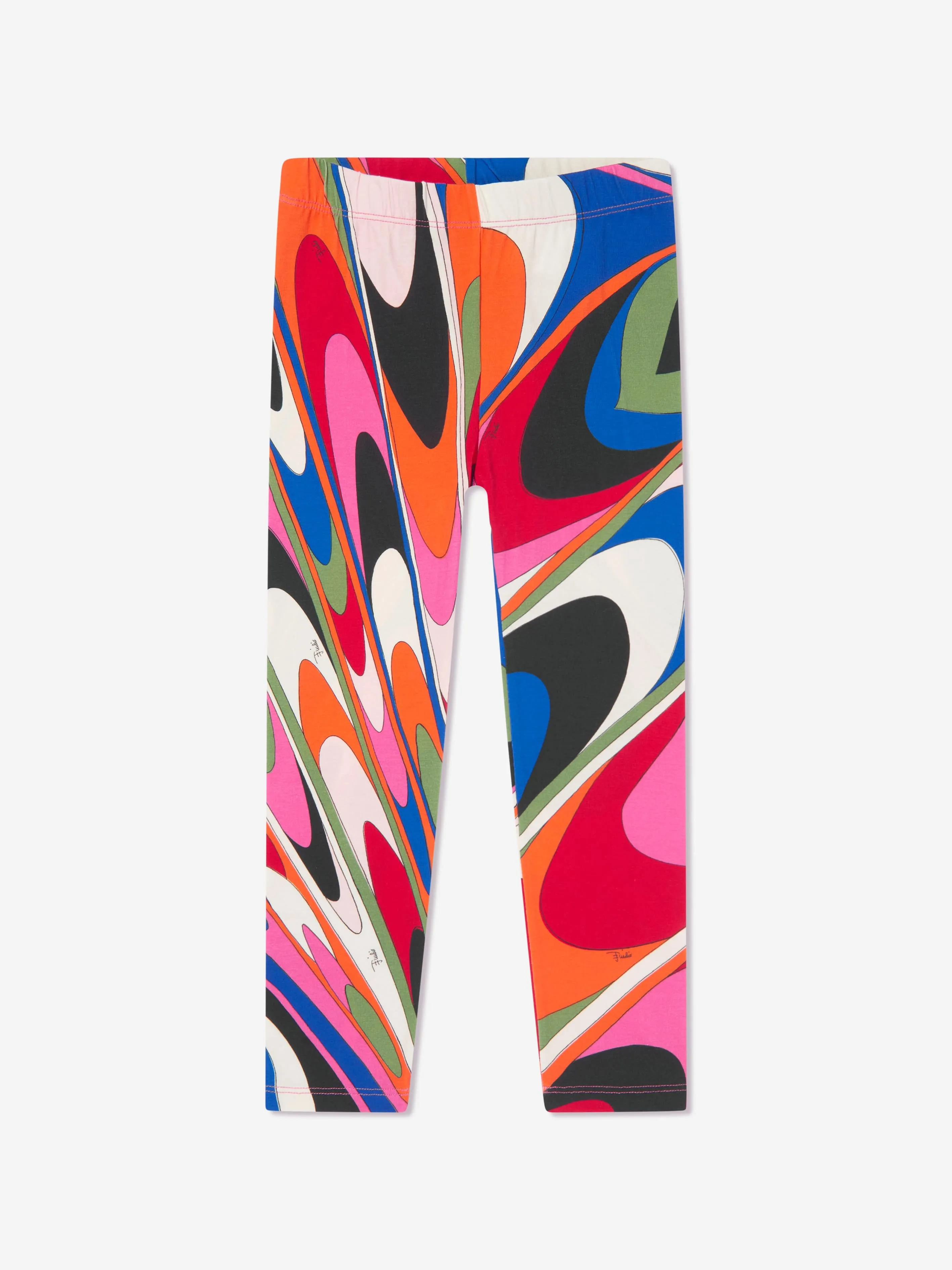 Pucci Girls Onde Print Leggings in Multicolour