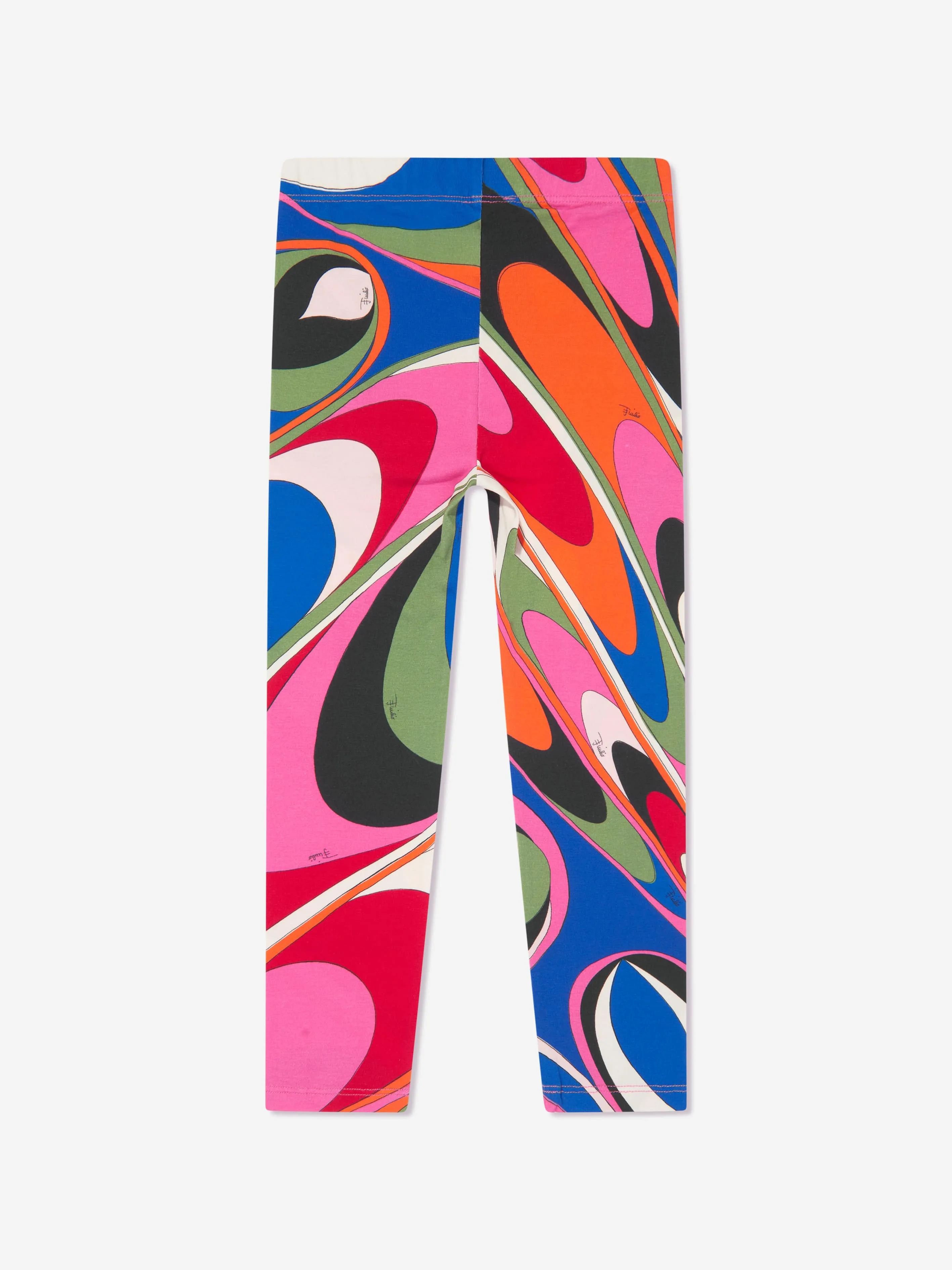 Pucci Girls Onde Print Leggings in Multicolour