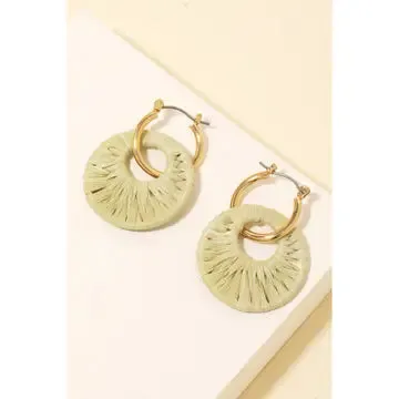 Raffia Wrap Hoop Earring