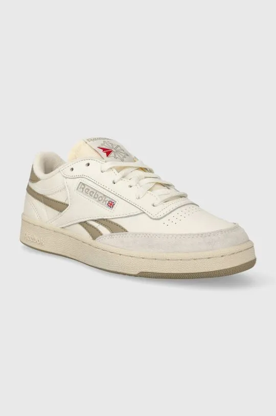 Reebok leather sneakers Club C Revenge beige color