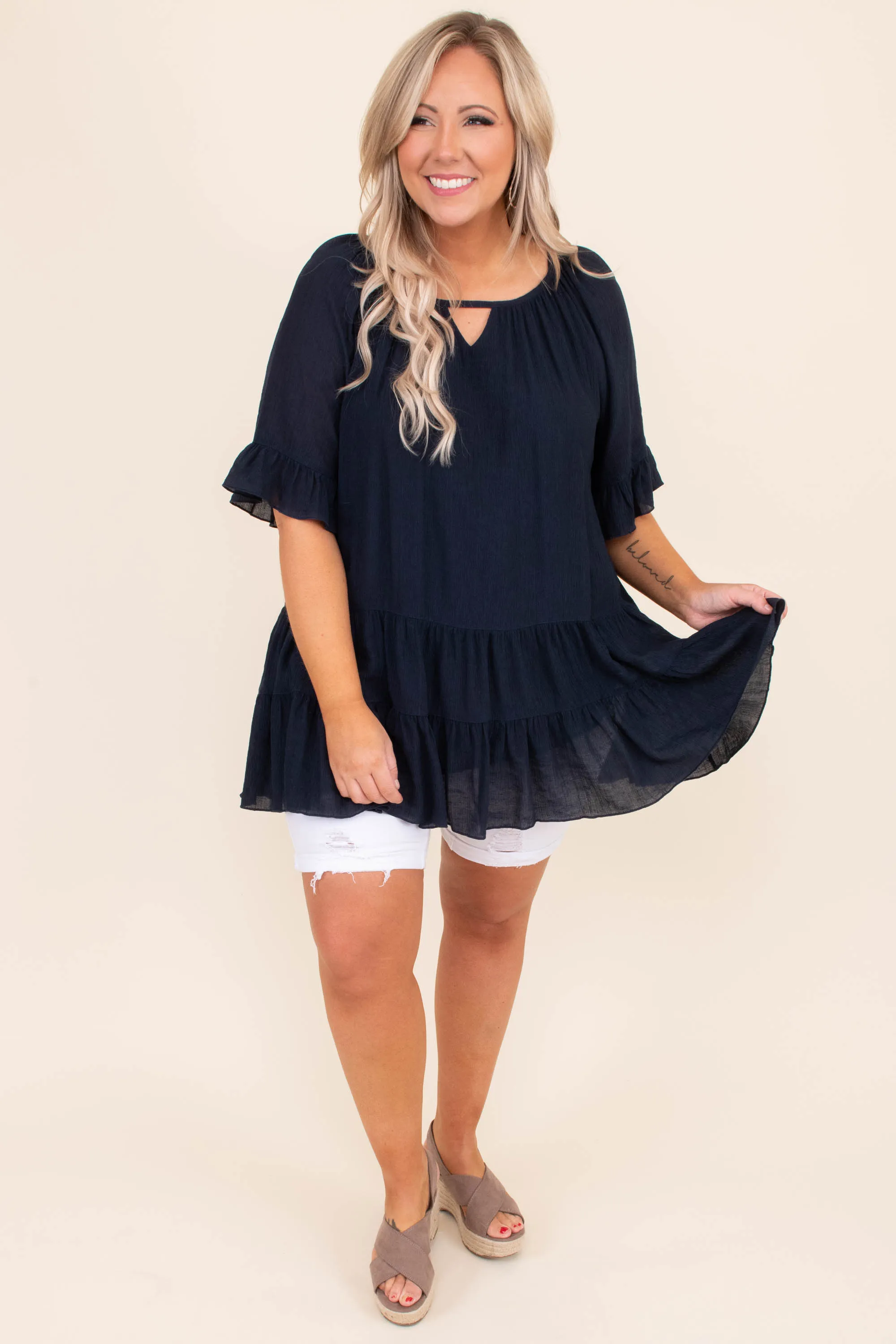 Right Next Door Tunic, Navy