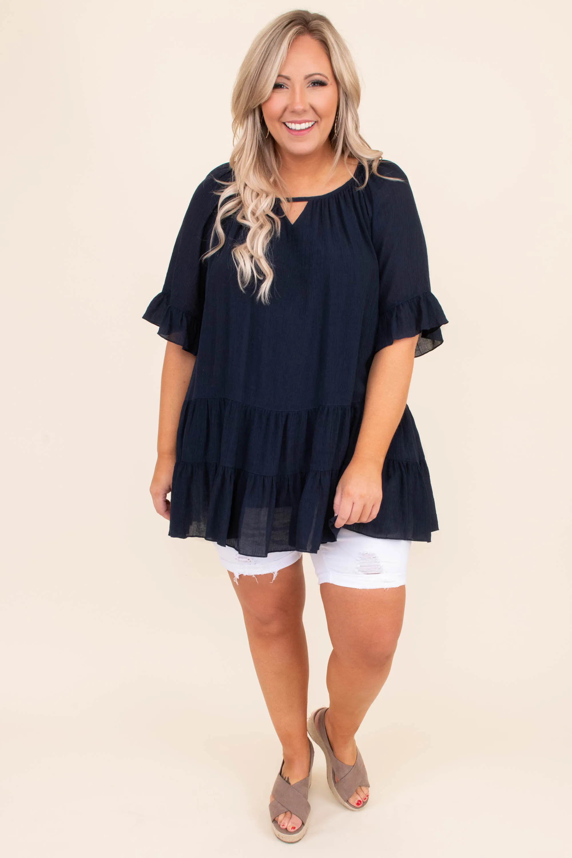 Right Next Door Tunic, Navy