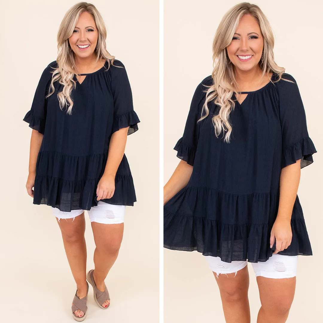 Right Next Door Tunic, Navy