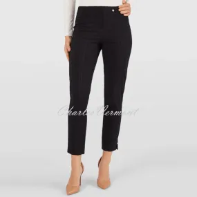 Robell Bella 09 Seersucker - 7/8 Cropped Trouser 52642-54554-90 (Black)