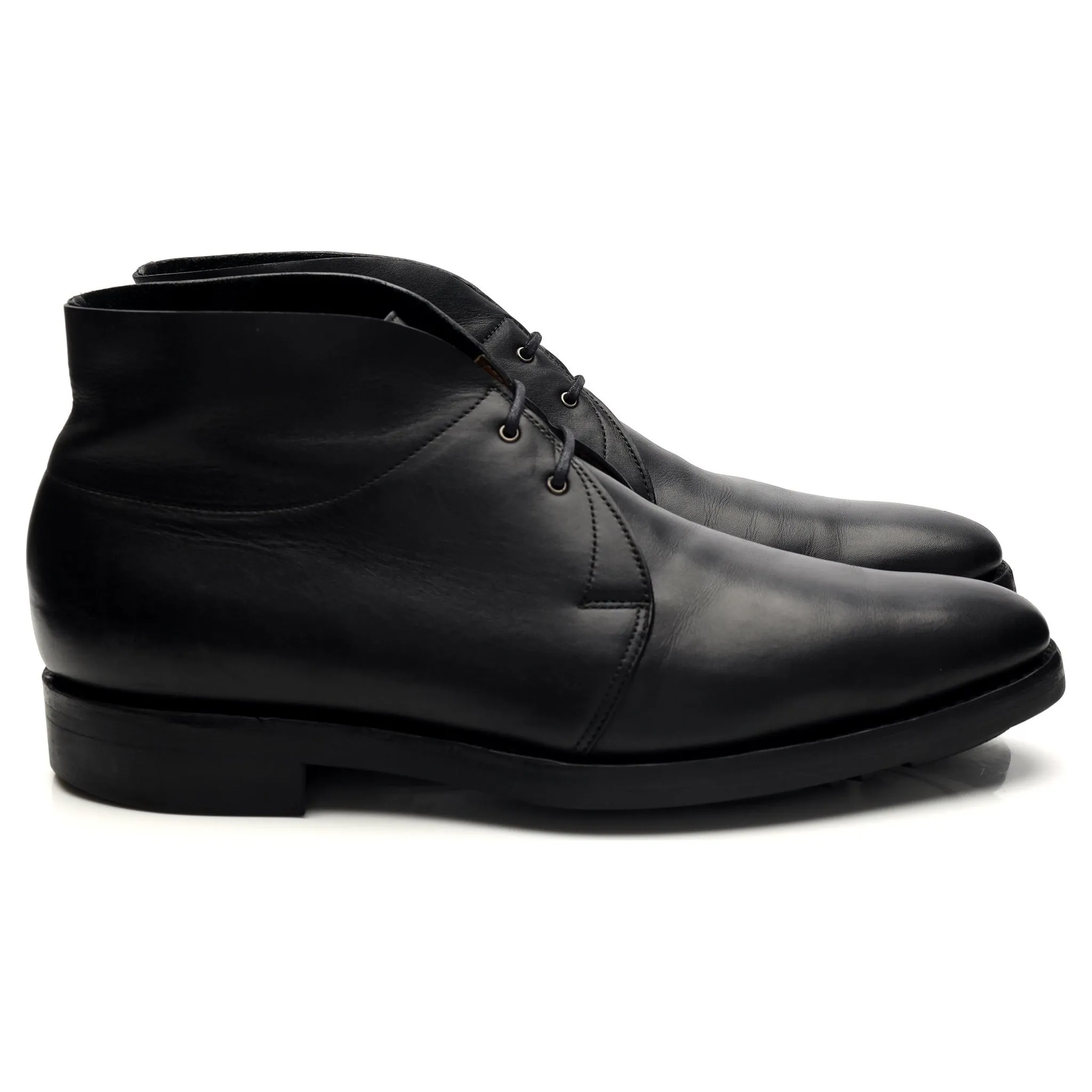 'Romsey II' Black Leather Boots UK 8 E