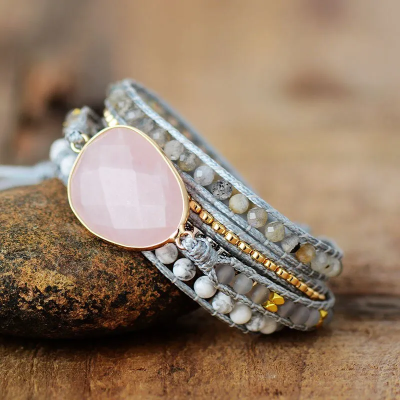 Rose Quartz Loving Wrap Bracelet