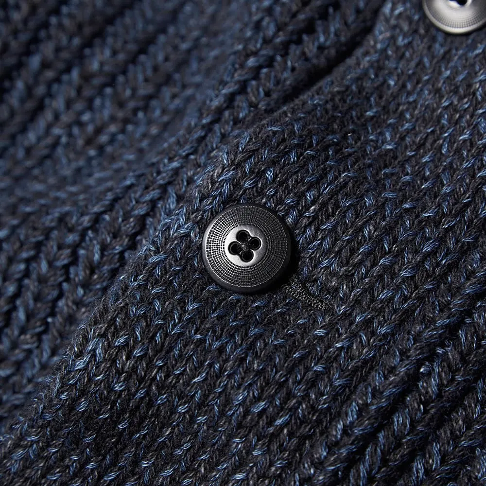 RRL Shawl Collar Heavy Cotton CardiganPlated Indigo