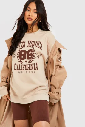 Santa Monica Slogan Oversized Sweater