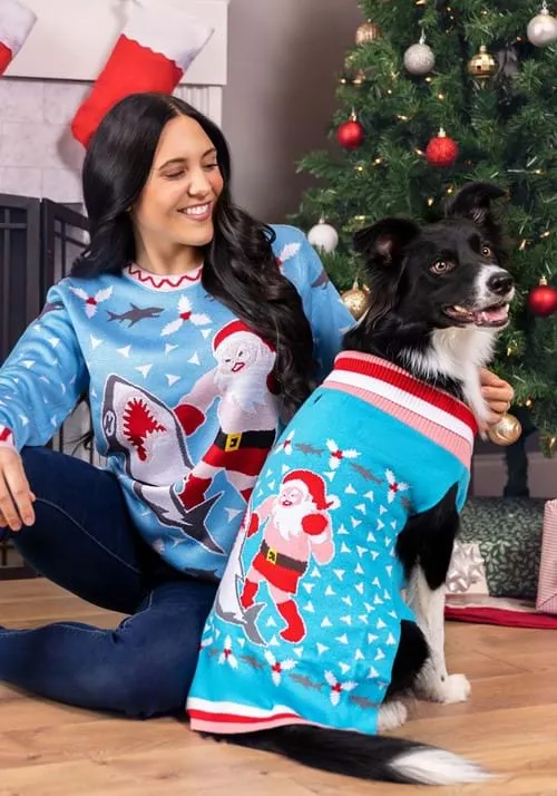 Santa vs Shark Dog Sweater