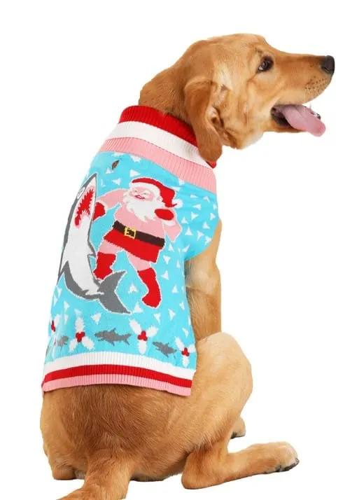 Santa vs Shark Dog Sweater