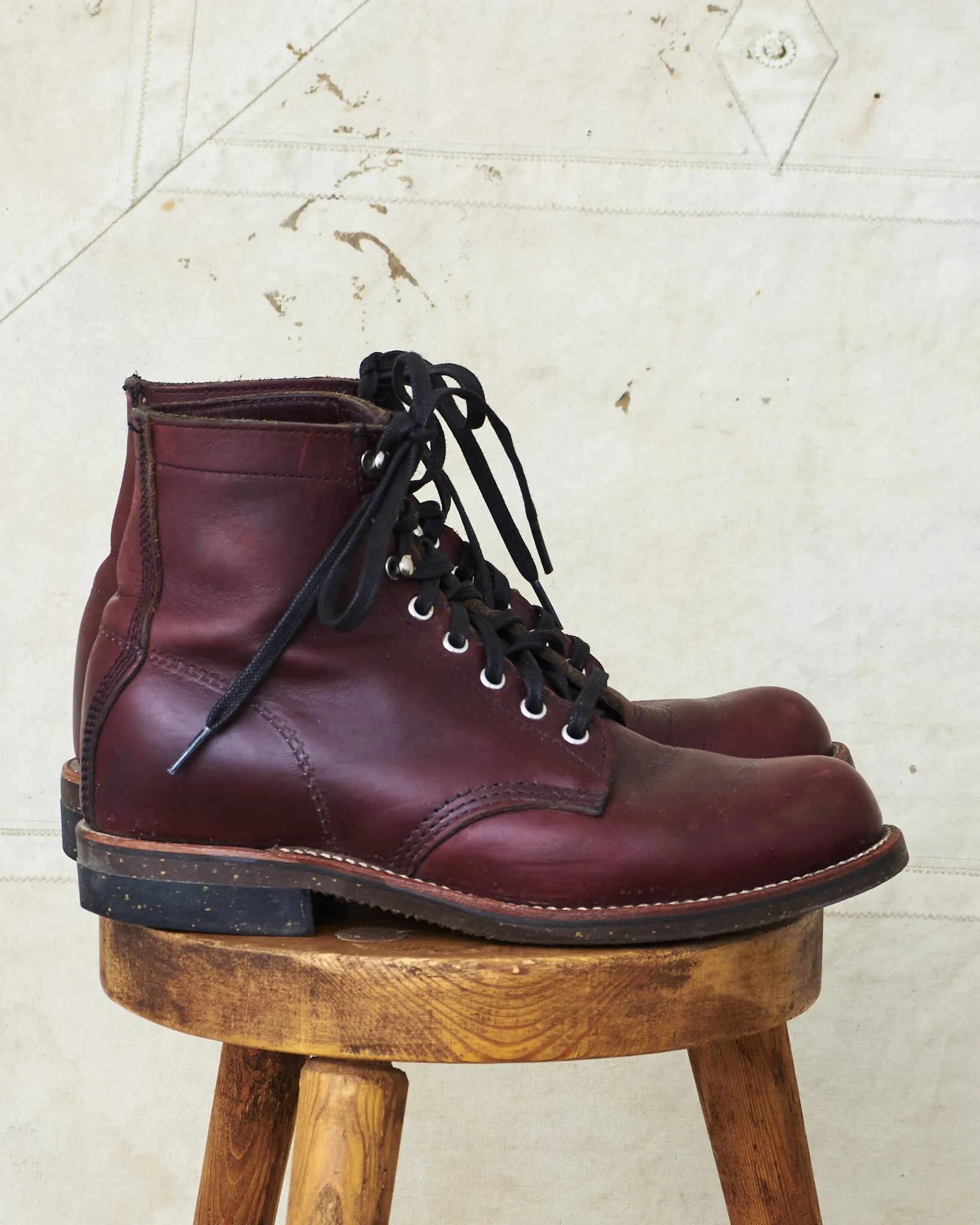 Second Hand Chippewa Service Boots 1939 Burgundy Chromexcel US 8