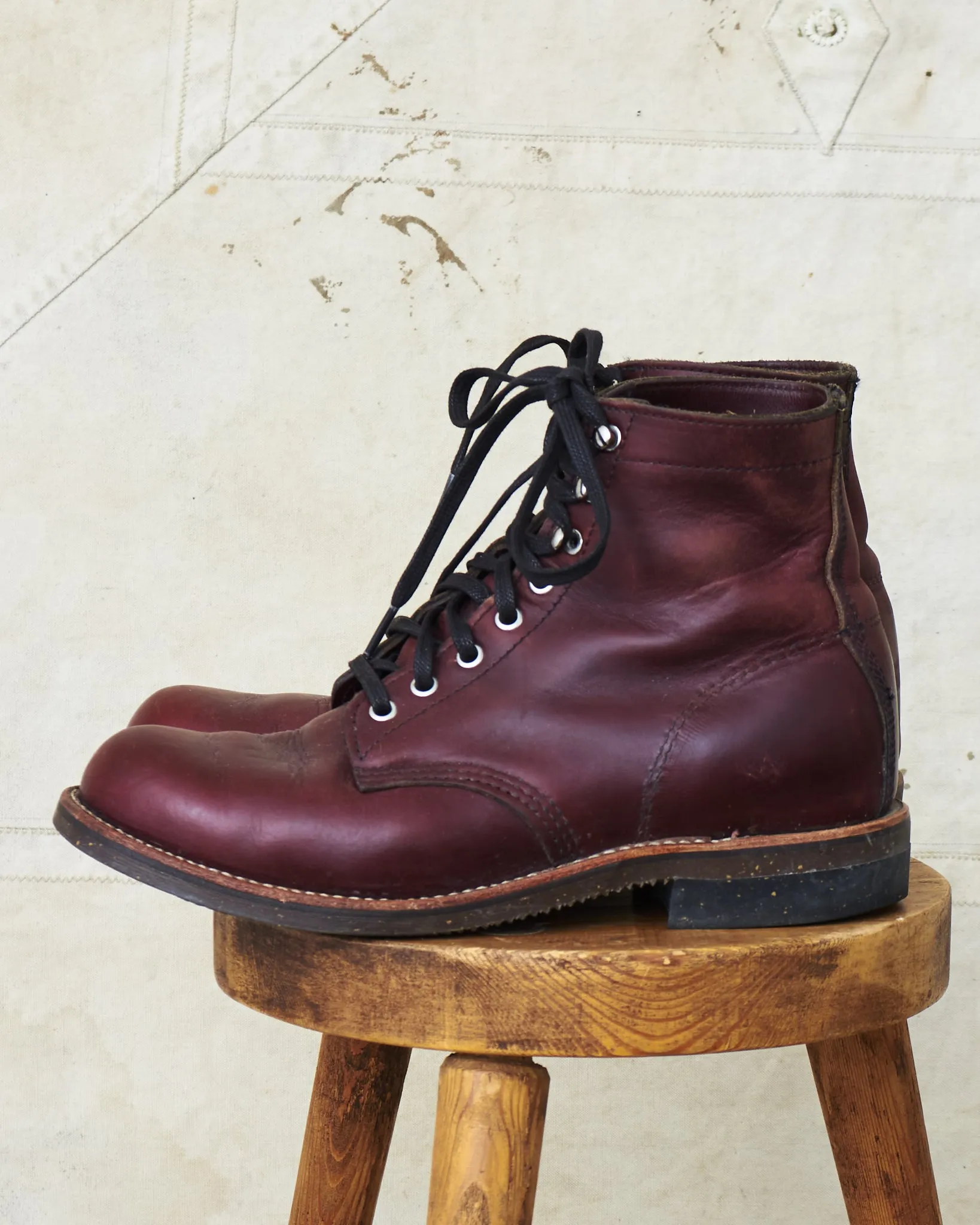 Second Hand Chippewa Service Boots 1939 Burgundy Chromexcel US 8