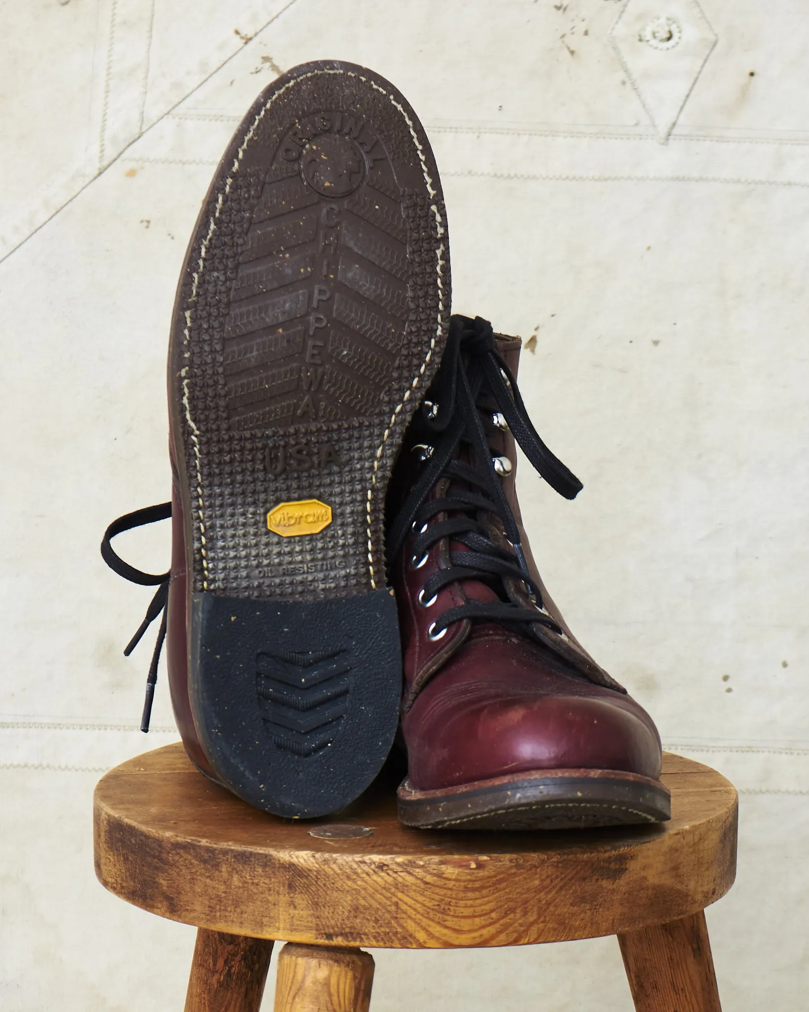 Second Hand Chippewa Service Boots 1939 Burgundy Chromexcel US 8